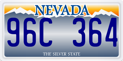 NV license plate 96C364