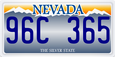 NV license plate 96C365