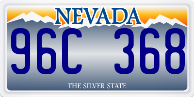 NV license plate 96C368