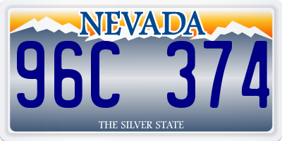 NV license plate 96C374