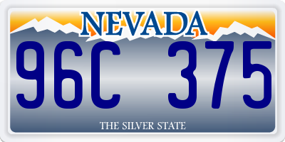 NV license plate 96C375