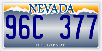 NV license plate 96C377