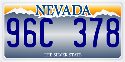 NV license plate 96C378