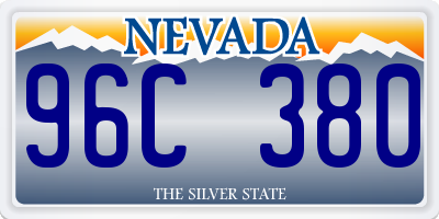 NV license plate 96C380