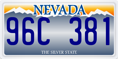 NV license plate 96C381