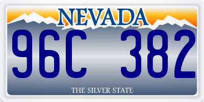 NV license plate 96C382