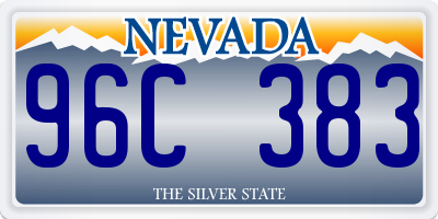 NV license plate 96C383