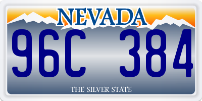 NV license plate 96C384