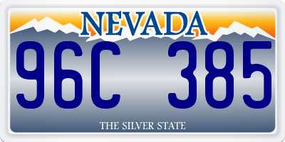 NV license plate 96C385