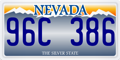 NV license plate 96C386