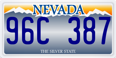 NV license plate 96C387