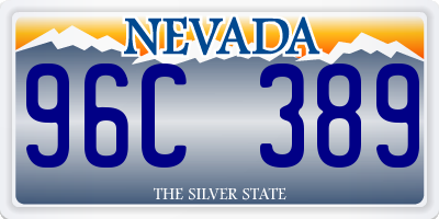 NV license plate 96C389