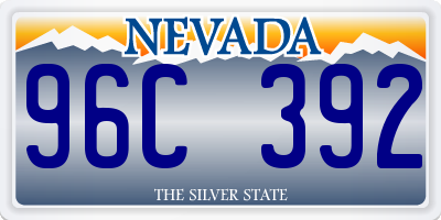 NV license plate 96C392