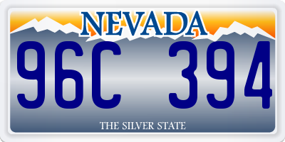 NV license plate 96C394