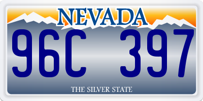 NV license plate 96C397