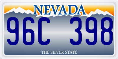 NV license plate 96C398