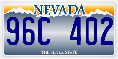 NV license plate 96C402