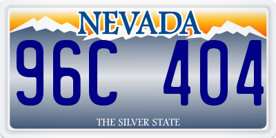 NV license plate 96C404