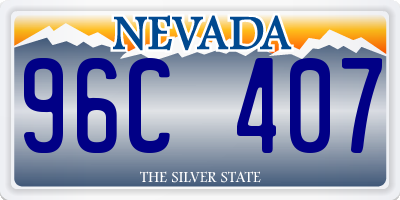 NV license plate 96C407