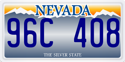 NV license plate 96C408