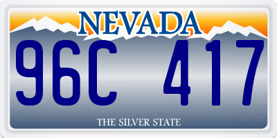 NV license plate 96C417