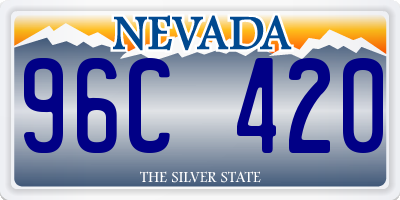 NV license plate 96C420