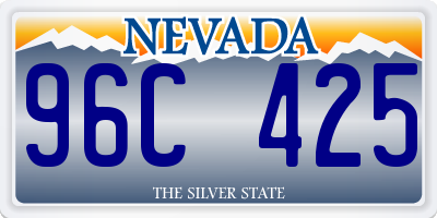 NV license plate 96C425