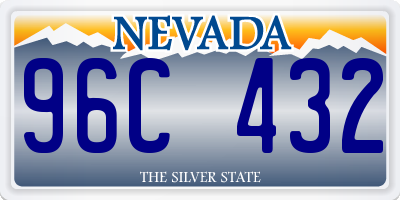 NV license plate 96C432