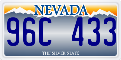 NV license plate 96C433