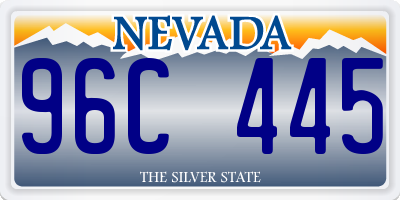 NV license plate 96C445