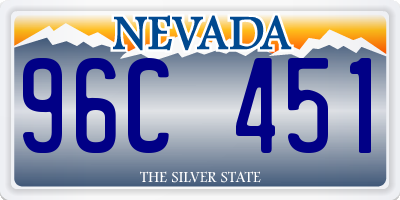 NV license plate 96C451