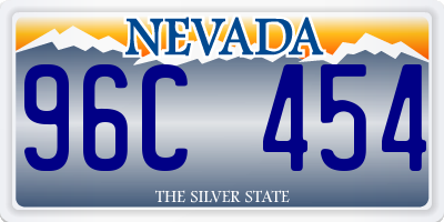 NV license plate 96C454