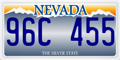 NV license plate 96C455