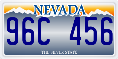 NV license plate 96C456