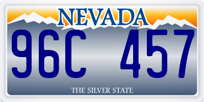 NV license plate 96C457