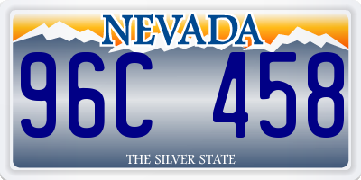 NV license plate 96C458