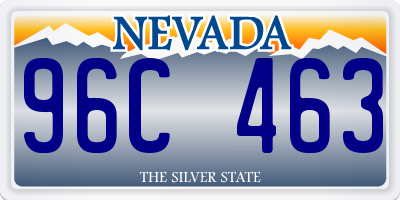 NV license plate 96C463