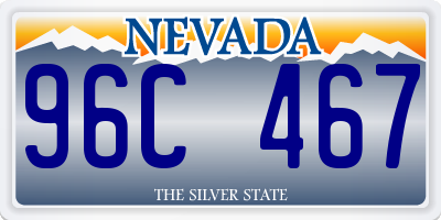 NV license plate 96C467