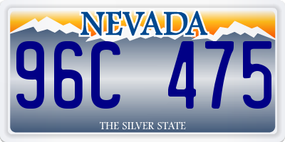 NV license plate 96C475