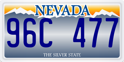 NV license plate 96C477