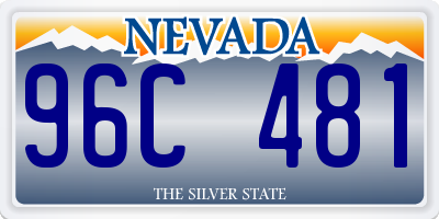 NV license plate 96C481