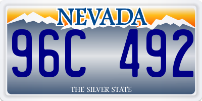 NV license plate 96C492