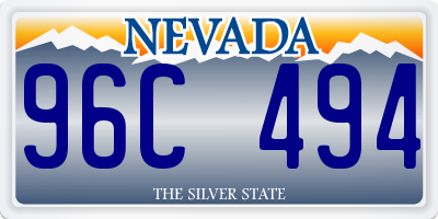 NV license plate 96C494