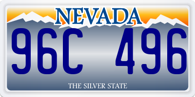 NV license plate 96C496