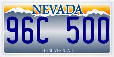 NV license plate 96C500