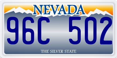 NV license plate 96C502