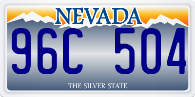 NV license plate 96C504