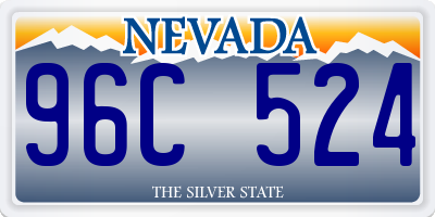 NV license plate 96C524