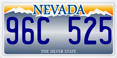 NV license plate 96C525