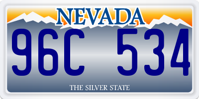 NV license plate 96C534